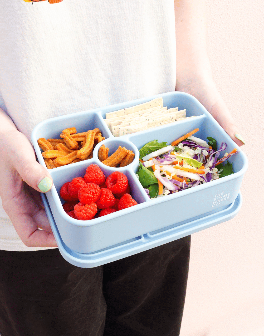 Powder Blue Large Silicone Bento Lunch Box