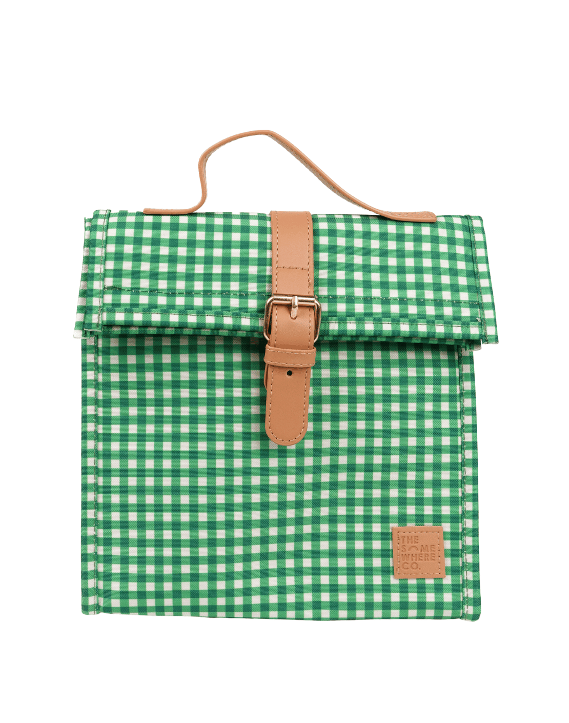 Green Gingham Lunch Satchel