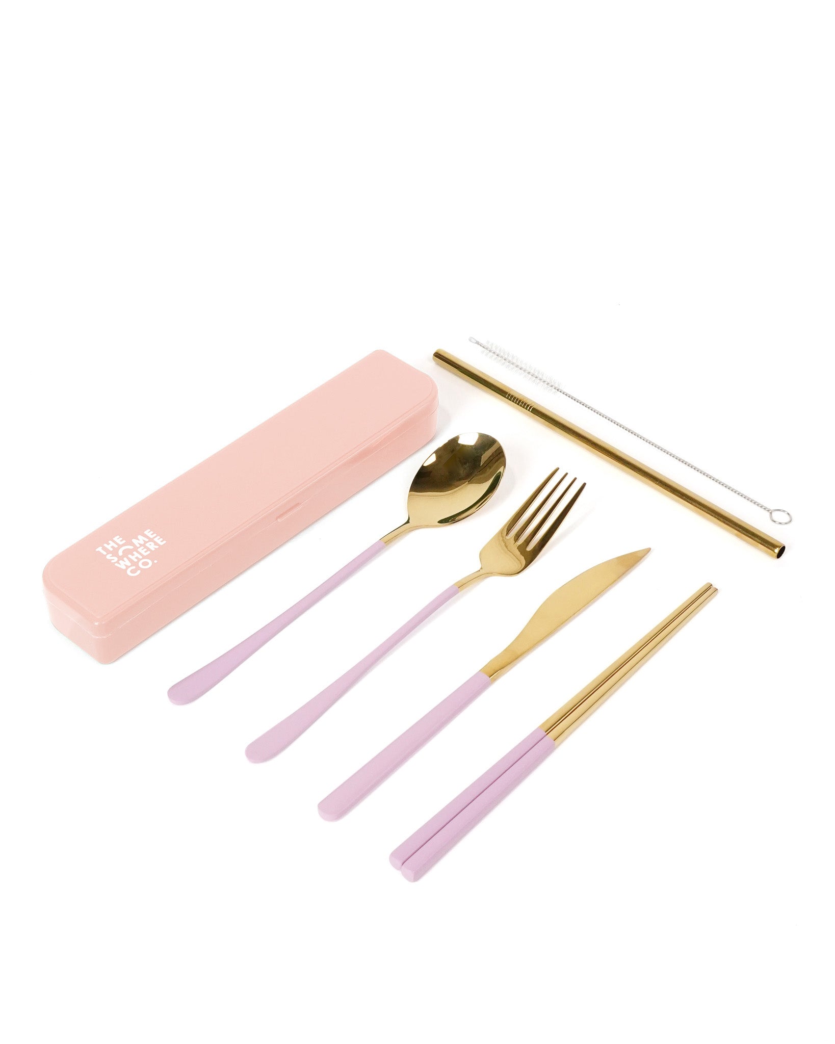 Take Me Away Cutlery Kit - Gold with Lilac Handle