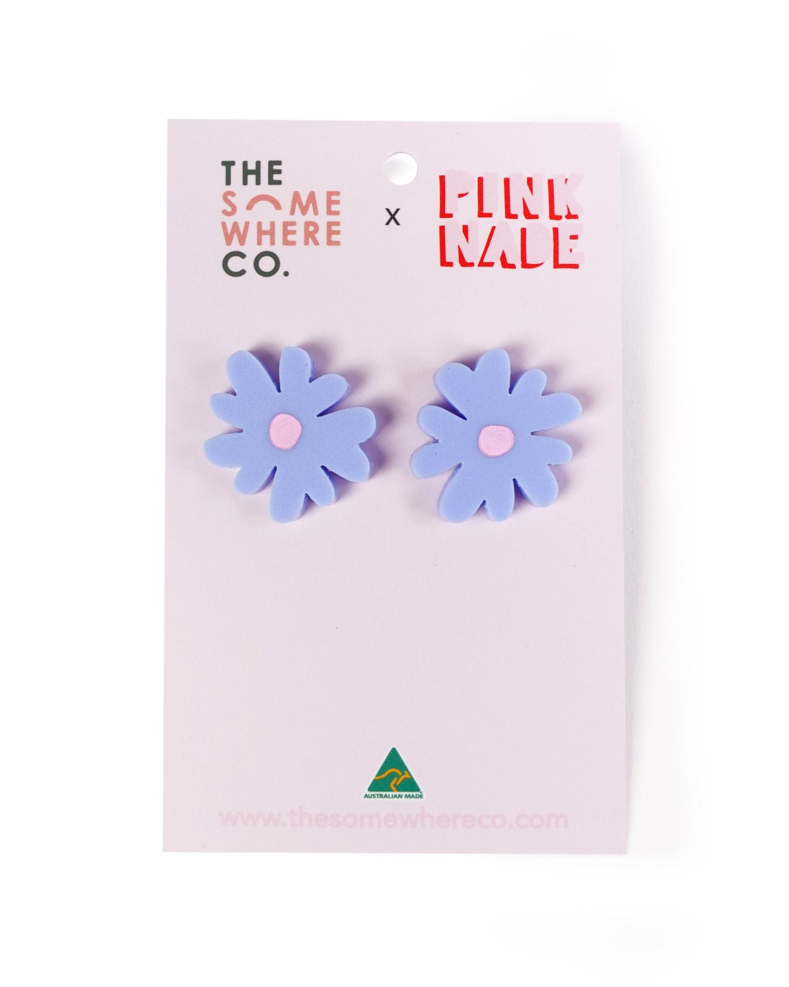 Blue Small Blossom Stud Earrings