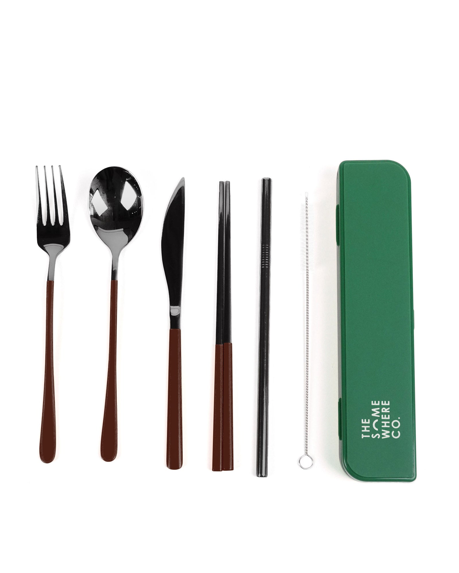 Cutlery Kit - Black with Chocolate Handle