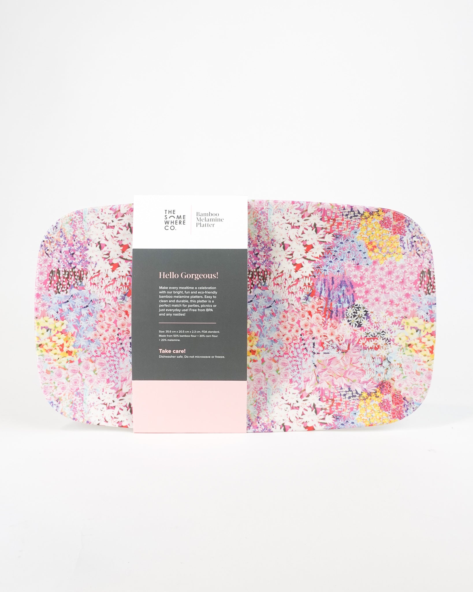 Garden Party Bamboo Melamine Platter