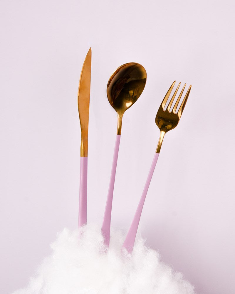 Take Me Away Cutlery Kit - Gold with Lilac Handle